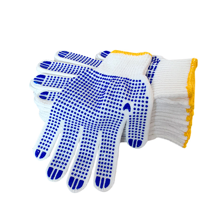 Dot bead protective gloves labor protection gloves dispensing plastic cotton yarn wool non-slip wear-resistant gloves site handling 600g