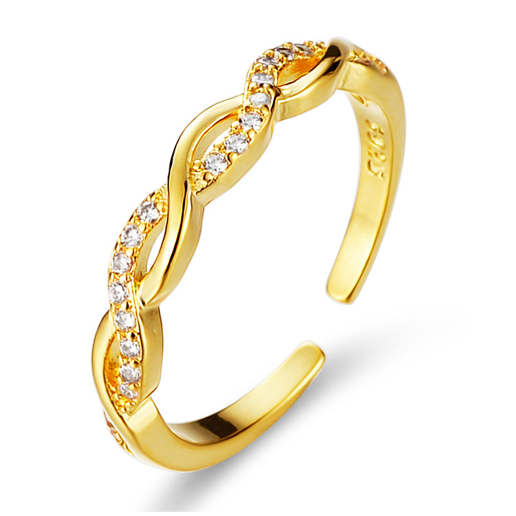 Korean Fashion Personalized ins Trendy Ring Women's Niche Design Light Luxury Cold Style Open Zircon Ring High-grade Sense