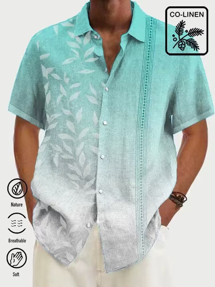 2023 Summer Men's Hawaiian Shirt Seaside Beach Vacation Short Sleeve Shirt Seaside Clothing Men