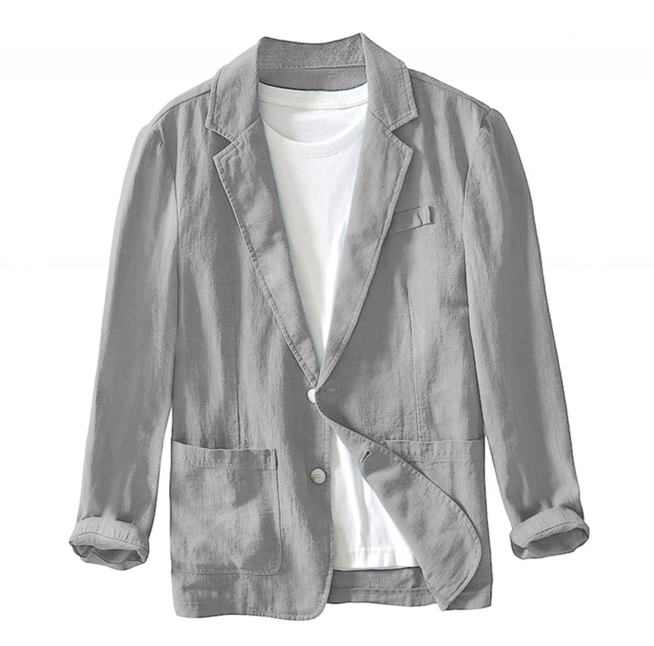 New 2023 Summer British Casual Suit Collage Regular Long Sleeve Fashion Urban Lapel Suit Jacket