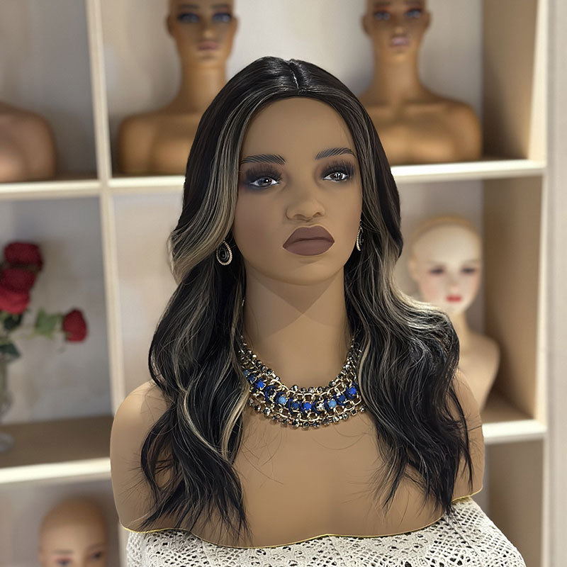 African black color model head necklace earrings display shoulder simulation dummy head model new model props