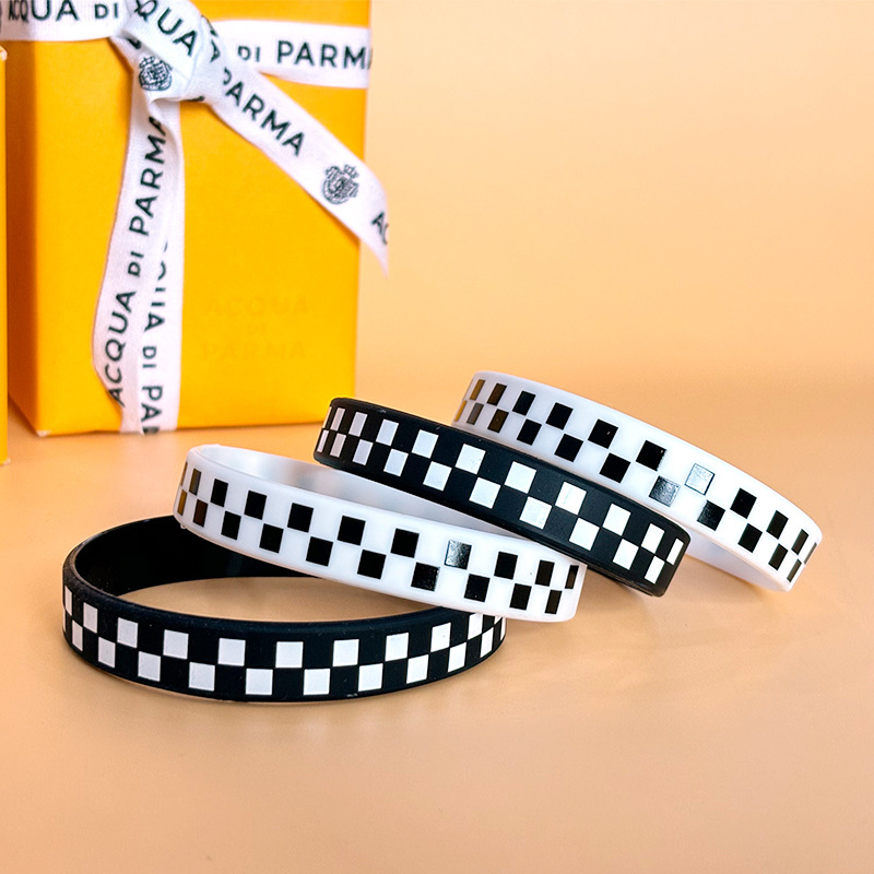 Cross-border Classic Black and White Plaid Bracelet Grid Bracelet Race Flag Bracelet Racing Sports Bracelet