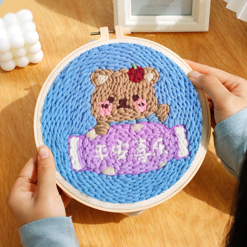 Russian Poke Embroidery Handmade Embroidery diy Wool Painting Couple Embroidery Poke Poke Poke Embroidery Needle Material Bag