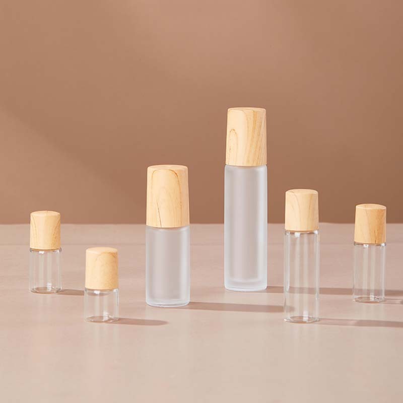 卸売り木目蓋1ml蒙砂透明ボール瓶2mlガラスビーズ瓶5ml精油瓶10ml分注瓶|undefined