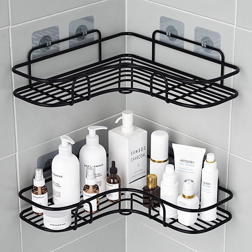 Bathroom Storage Rack Non-perforated Triangle Strong Adhesive Hand-washing Bathroom Corner Storage Rack Wall-mounted Kitchen Corner Rack