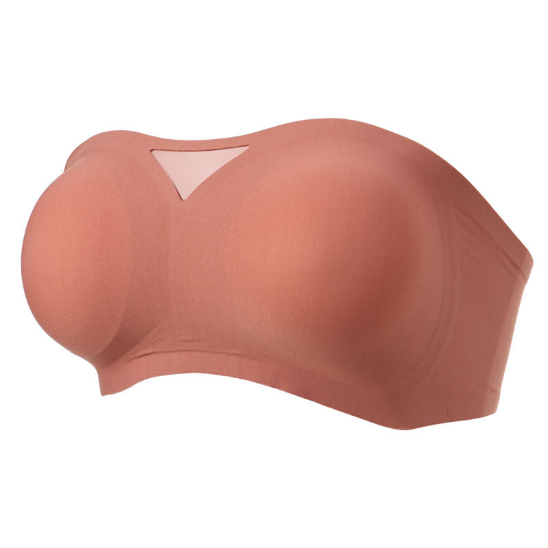 Strapless Strapless Underwear Women's Traceless Rings-Free Small Chest Push-Up Enrolled Chest Invisible Non-Slip Anti-Light-Proof Invisible Bra