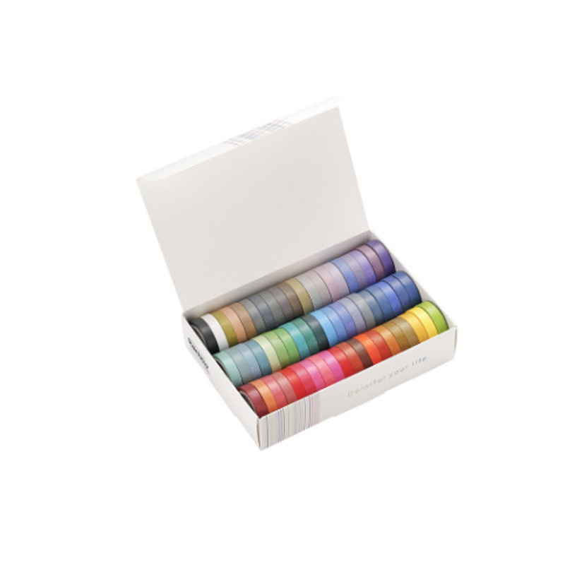Color paper tape width 8mm decorative stickers 60 color rainbow tape set
