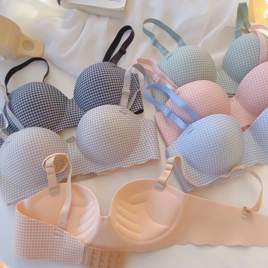 Korean Sports Underwear Women's Seamless Small Chest Push-up Anti-sagging Non-steel Ring Anti-sagging Paramilia Autumn and Winter Bra