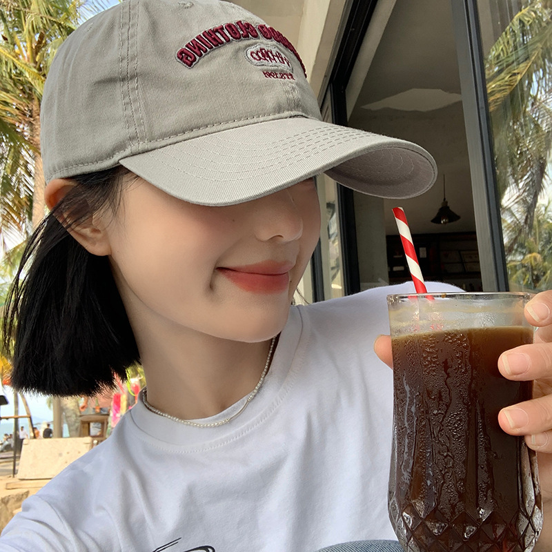 Korean style face-looking small baseball cap Women's wide brim plus size widened peaked cap Japanese style simple big head circumference all-matching hat