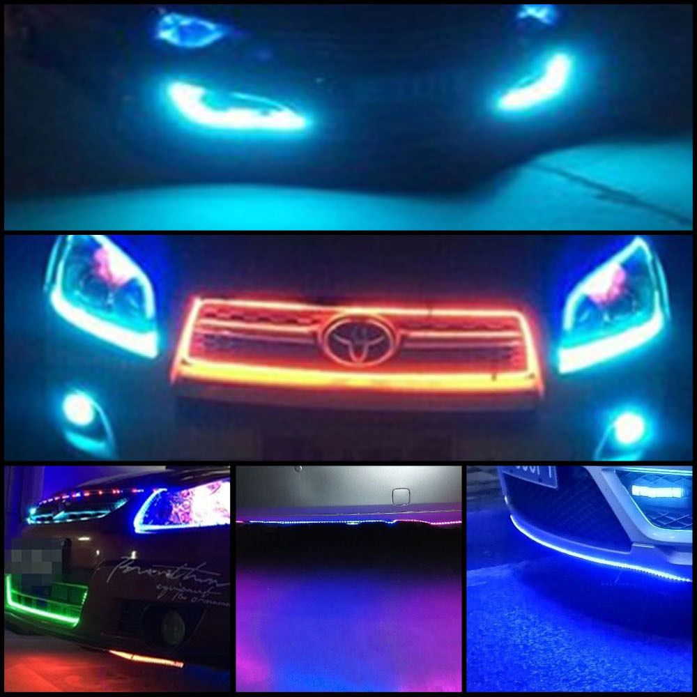 Car 12V car soft light bar atmosphere light LED light bar diy car interior decoration 5050 patch light belt self-adhesive