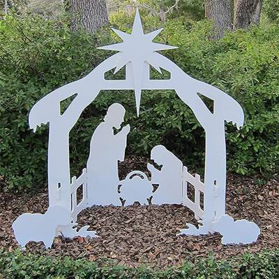 2022 Amazon new arrival Jesus birth scene signboard Christmas courtyard card inserting party three-dimensional decoration