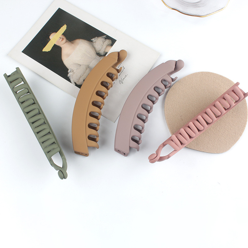 Korean-style New Frosted Large One-character Grab Clip All-match Dark Horsetail Clip with Tooth Hairpin Internet Celebrity Headwear Jewelry