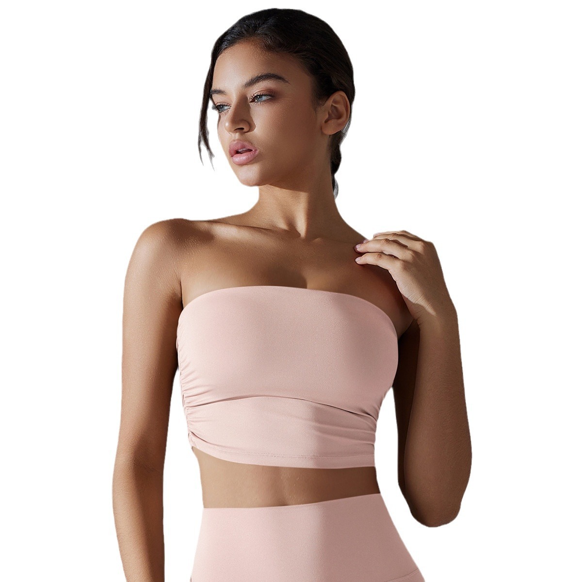 New All-in-One Naked Sports Underwear Anti-running Light Tube Top Inner Base Fitness Top Tight Yoga Wear for Women