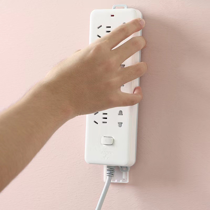 Plug-in Holder Plug-in Board Wall Socket Self-adhesive Wall Hanging Punch-free Socket Fixing Sticker