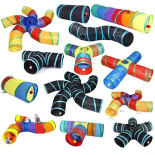 Amazon Cross-border Cat Toy Spiral Three-way Rainbow S-shaped Five-way Foldable Four-way Pet Channel Cat and Dog Run