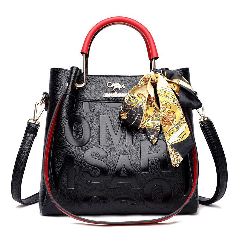 New Cross-border Handbag Outgoing Crossbody Bag Large Capacity Internet Popular Same Style Stylist Soft Leather Embossed Shoulder Bag Women's Bag
