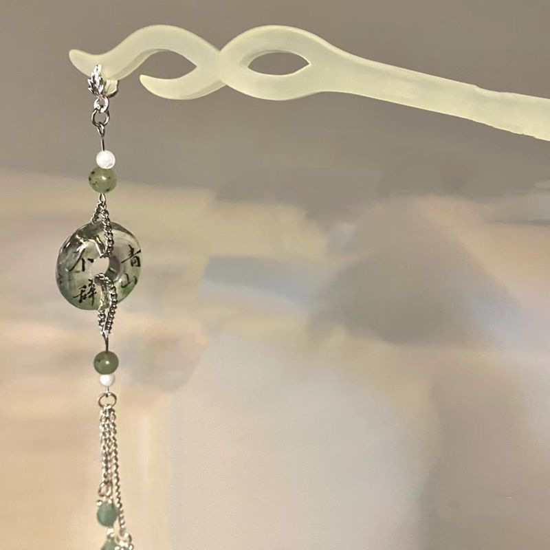 Ink style ~ New Chinese butterfly safety buckle tassel hairpin ins elegant girlfriends hair accessories ancient style artistic hairpin for women