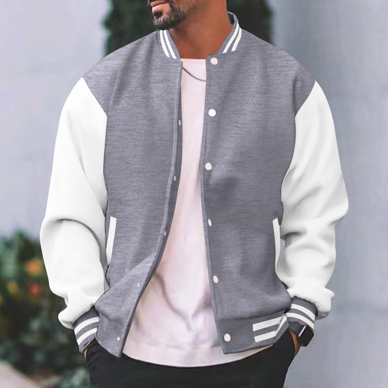 Cross-Border Men's autumn and winter baseball jacket trendy sweater casual versatile men's loose jacket youth cardigan