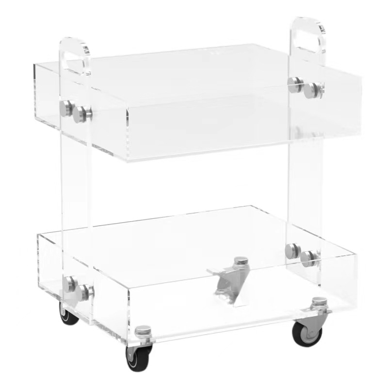 Acrylic Transparent Removable Cart Storage Rack Multi-Layer Simple Storage Rack Living Room Sofa Side Table Storage Cabinet