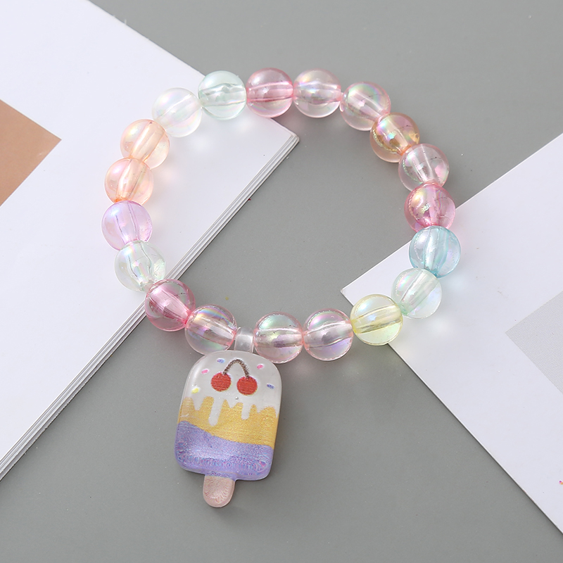 Factory wholesale jelly color ice cream children's bracelet girlfriends cute cartoon beaded bracelet Internet celebrity fashion jewelry