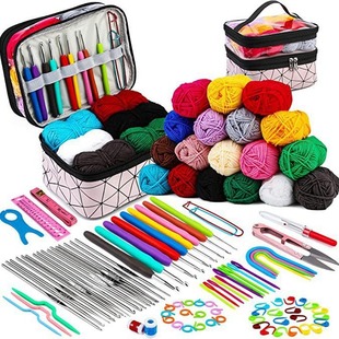105-piece crochet full set of tools DIY hand-woven sewing kit containing wool storage bag TPR crochet suit