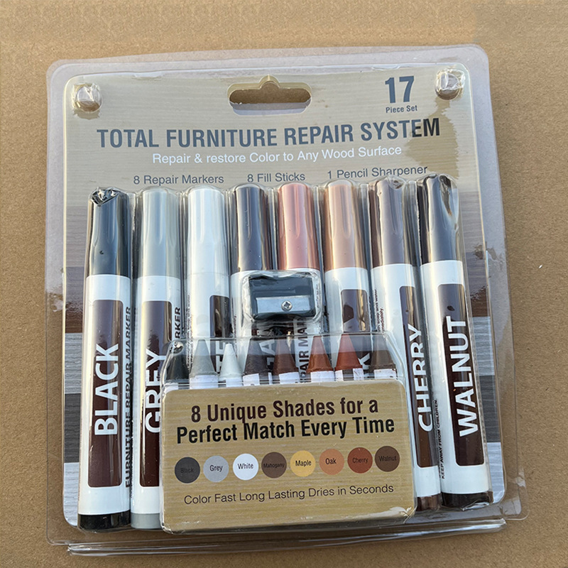 Floor furniture paint pen suit waterproof repair color filling pen solid wood scratch fade marker pen cross-border exclusive sale