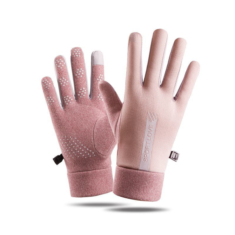 Sports fleece-lined warm gloves autumn and winter men's and women's touch screen ski bicycle riding driving outdoor gloves