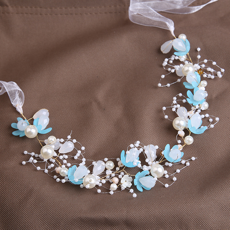 Amazon bridal accessories new hot selling Mori girl bridal wreath headdress hair band accessories children performance headdress