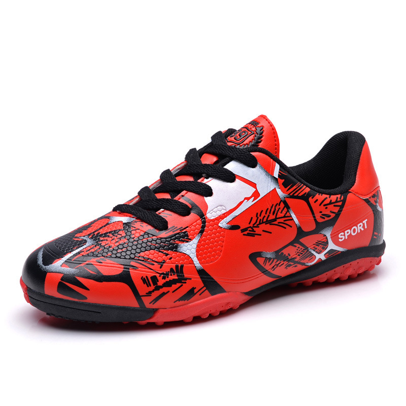163 Football Shoes Low-top Leather Rubber Nails Long Nails Broken Nails Flat Large Size Men's and Women's Children's Youth Sports Shoes AG