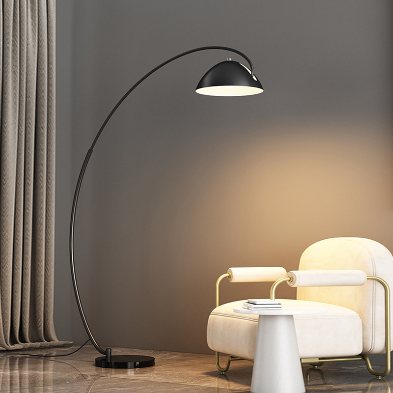 Nordic Creative Simple Floor Lamp Living Room ins Sofa Bedroom Lamp Vertical Iron New LED Golden Fishing Lamp
