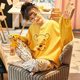 2021 New Arrival Pajamas Women's Spring and Autumn Long Sleeve Autumn Internet Celebrator Outer Wear Autumn and Winter Cartoon Home Clothes suit