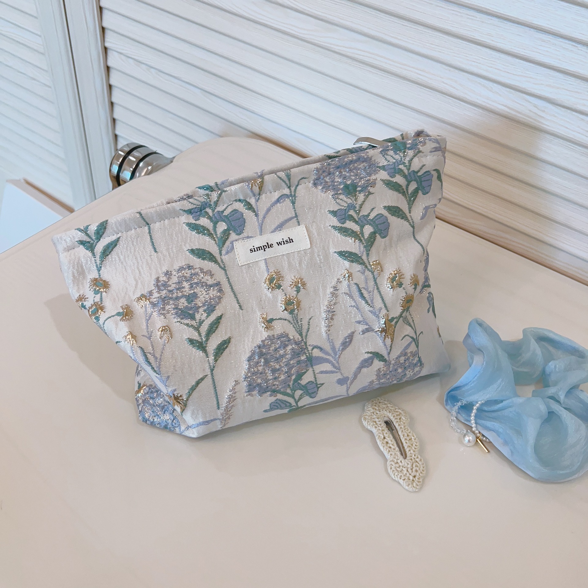 [Suxi cloth bag] three-color dandelion cosmetic bag ladies clutch bag travel home storage canvas bag simple and elegant