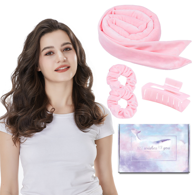 Factory Customized Amazon Cross-border New Bow No Heat Curling Hair Stick Lazy Artifact Sleep Sleeping Hair Band