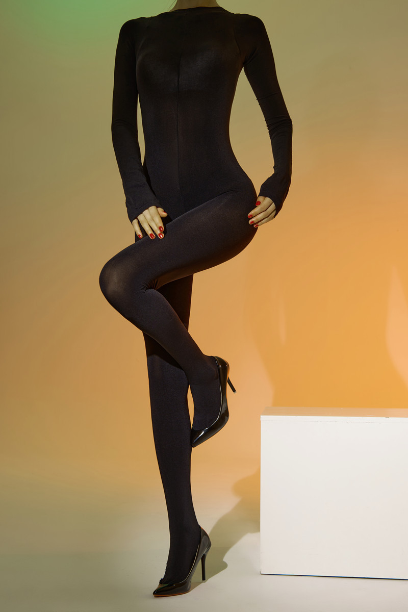 200kg back-off full-body one-piece socks open crotch sexy full-bag stockings velvet one-piece clothes white and black silk one-piece pants_voghion.com