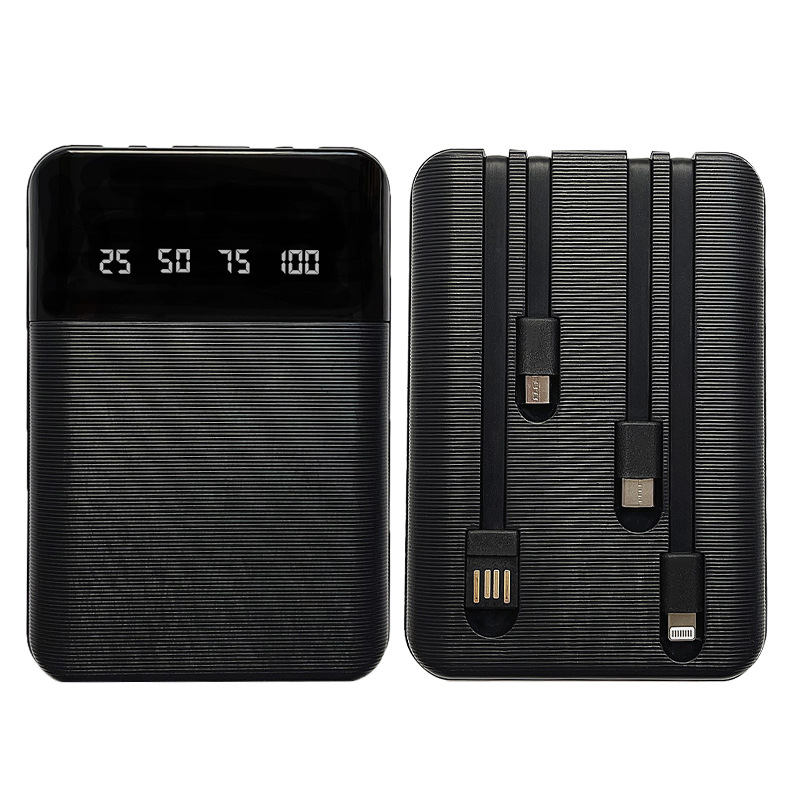 Cross-border detachable 4-section 21700 power bank shell with built-in cable 18650 mobile power supply case kit, no welding required