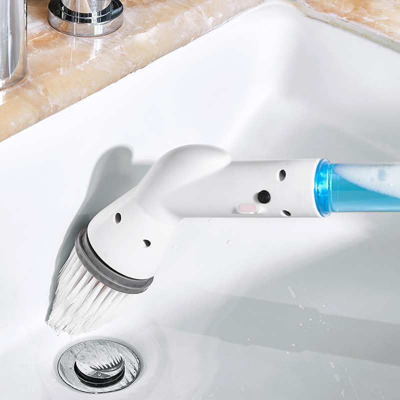 Wireless multifunctional bathroom electric cleaning brush hand-held long handle automatic rotating retractable cleaning bathroom brush floor brush