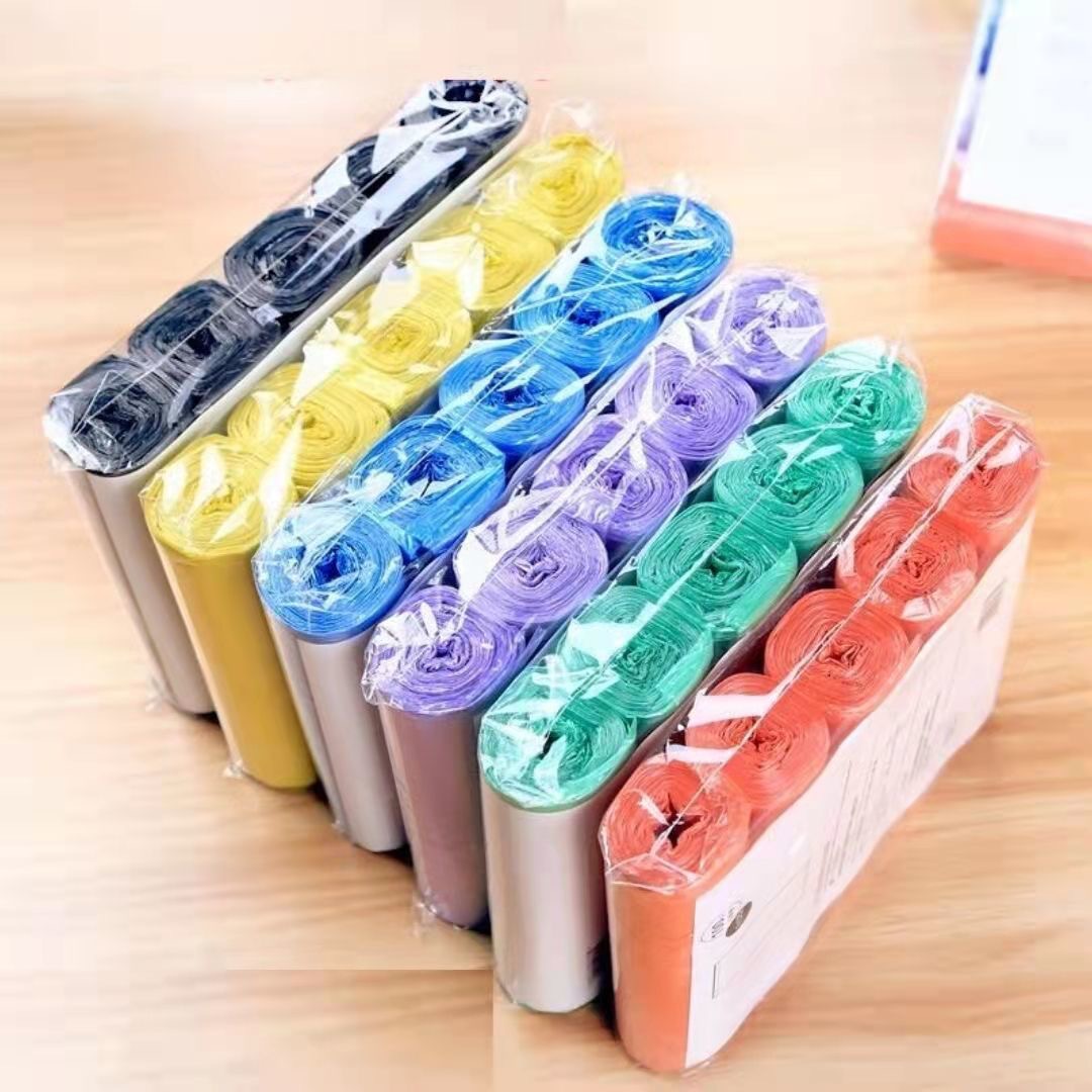 Factory Direct supply new material disposable color garbage bag factory hotel household 5 rolls plastic bag point break type
