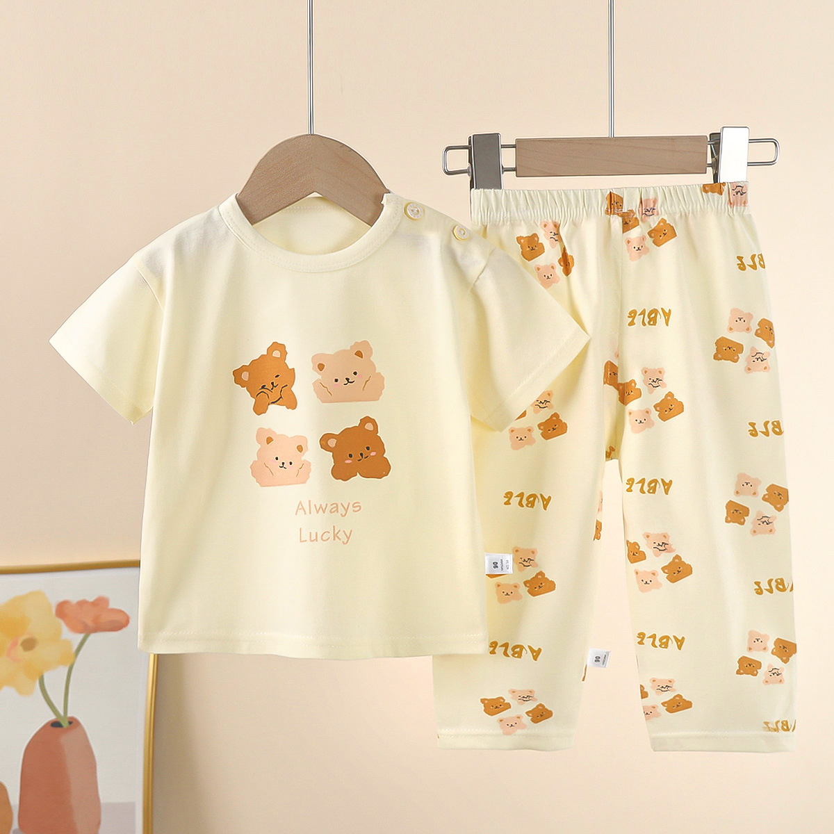 Children's Short-sleeved suit Cotton Summer Baby's T-shirt Boys' Home Clothes Girls' Pajamas Summer Clothes Children's Clothing