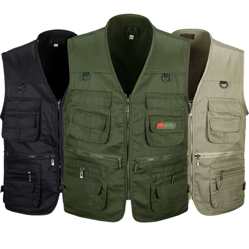 Sanyou manufacturers multi-pocket outdoor vest men's large size vest fishing leisure vest tooling waistcoat wholesale