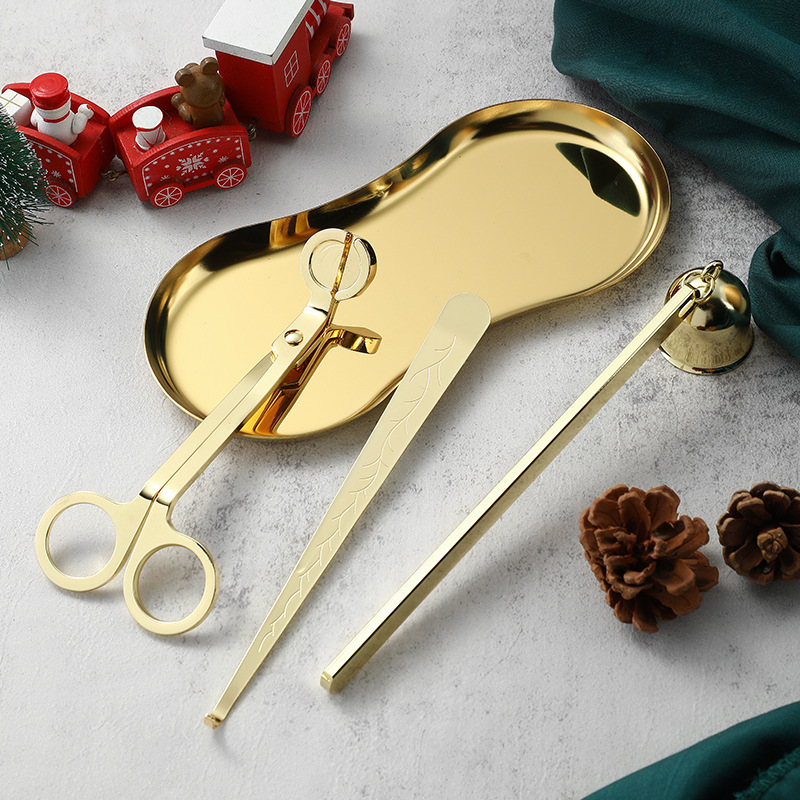 クリスマスdiyトランペット香薫ろうそくツールキャンドルツール3点セットステンレスろうそくカットキャンドルカバーセット|undefined