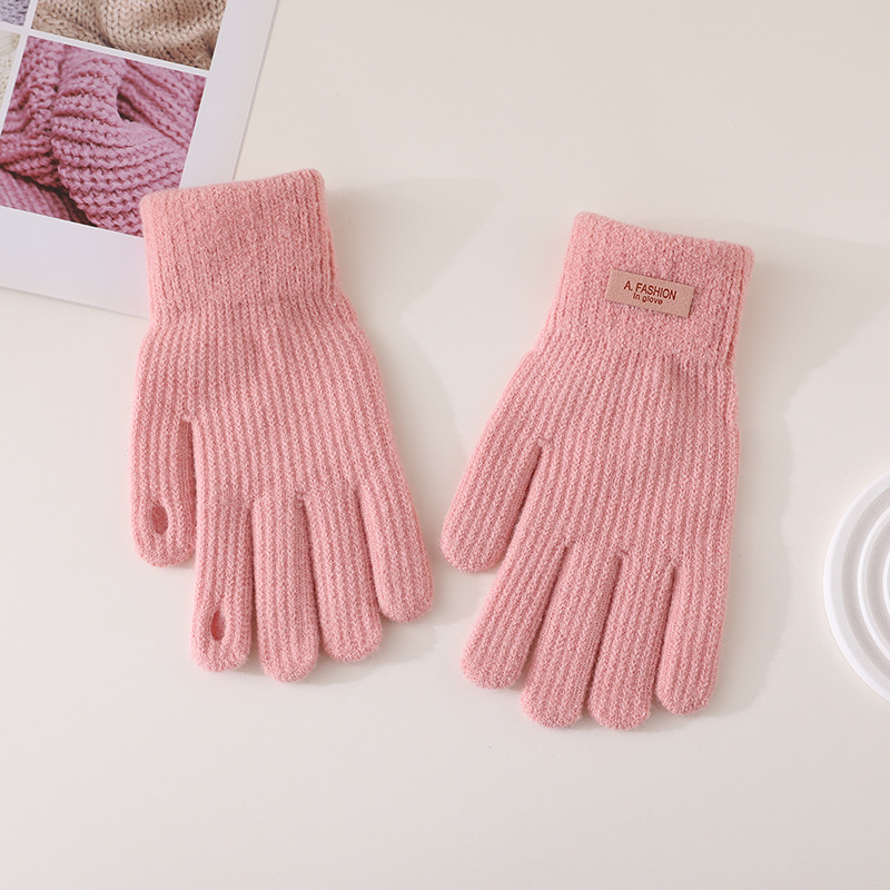 South Korea gloves women's winter cute cycling men's cold-proof warm fleece-lined thickened touch screen student finger winter