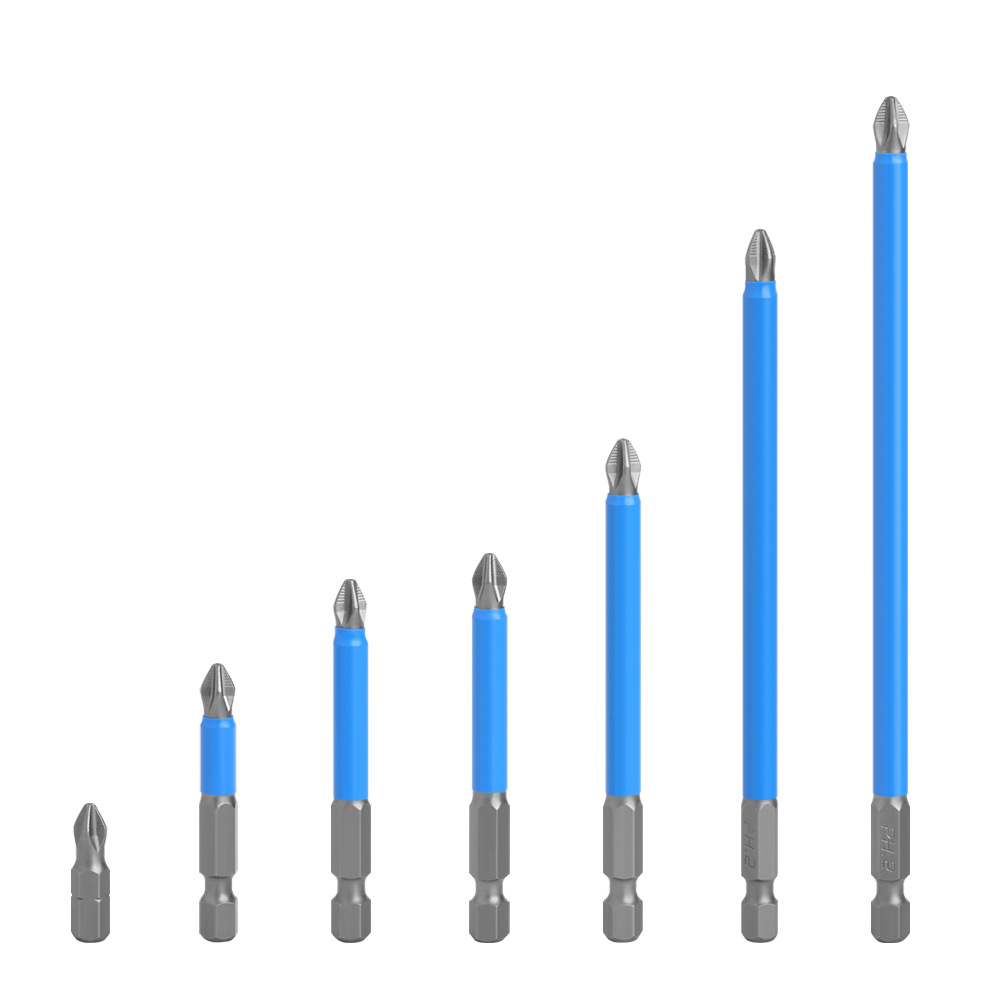 Non-slip screwdriver 7-piece set S2 steel electric nozzle cross head electric strong magnetic drill head