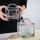 Green Classic European-style embossed shell drop-shaped glass storage tank with lid coarse cereals tank jewelry storage and finishing tank