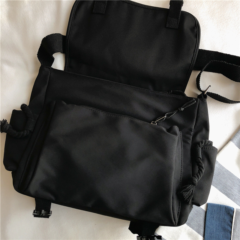 Crossbody Bag Men's Japanese Style Casual Large Capacity Shoulder Bag Tooling Messenger Bag Crossbody Bag National Trendy Boys Bag Satchel