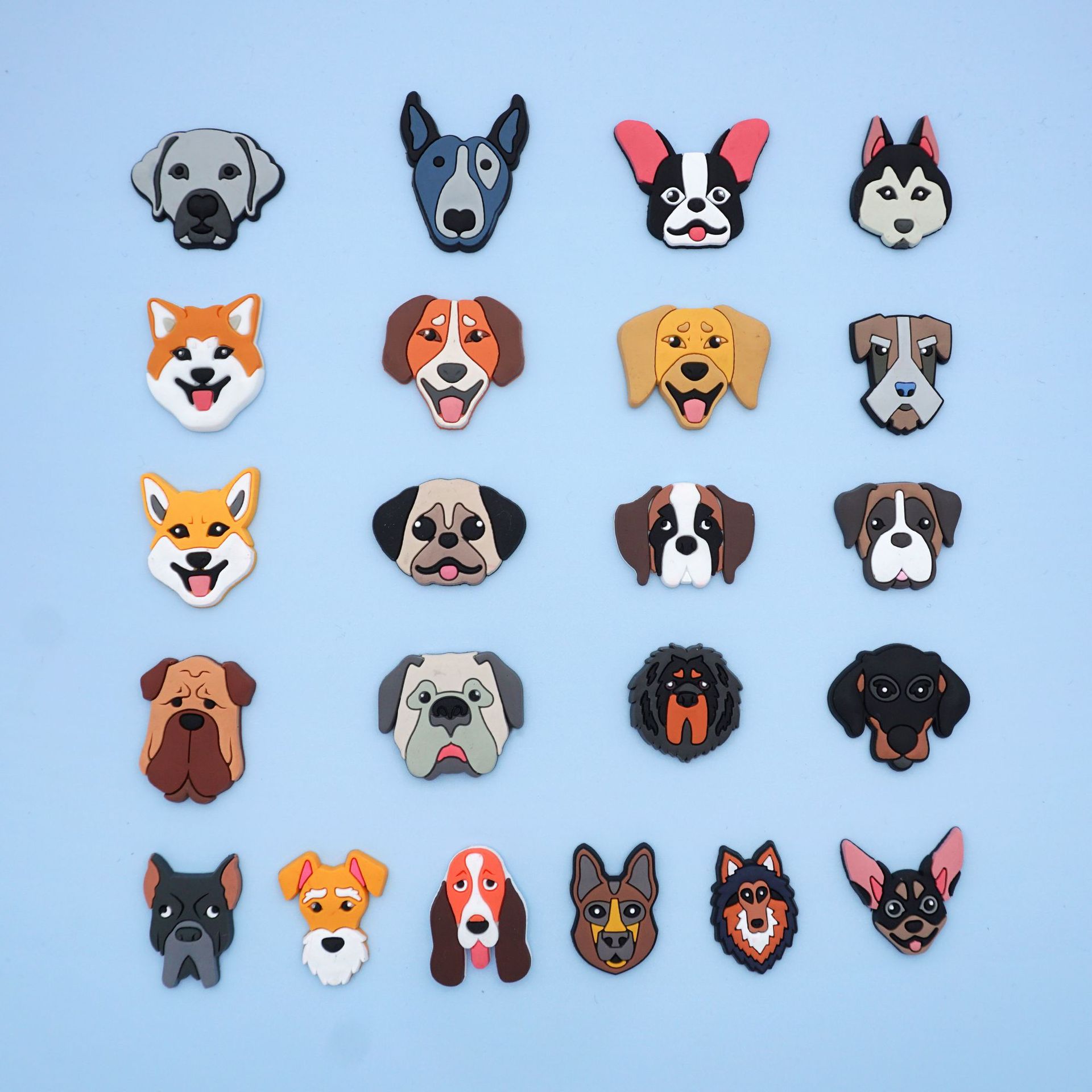Cross-border New Dog Series Hole Shoes Accessories Dog Head Shoes Flower Shoe Buckle DIY Accessories Chihuahua Shoes Flower Accessories