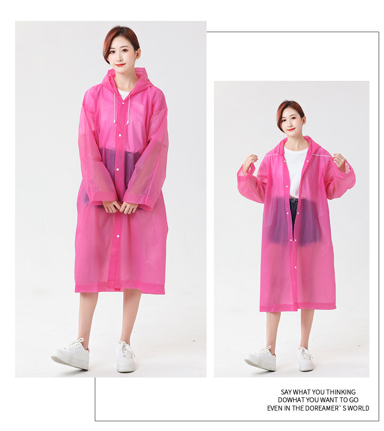 Raincoat Eva Frosted Thickened Adult Transparent Raincoat Cycling Poncho Outdoor Unisex Non-Disposable Raincoat