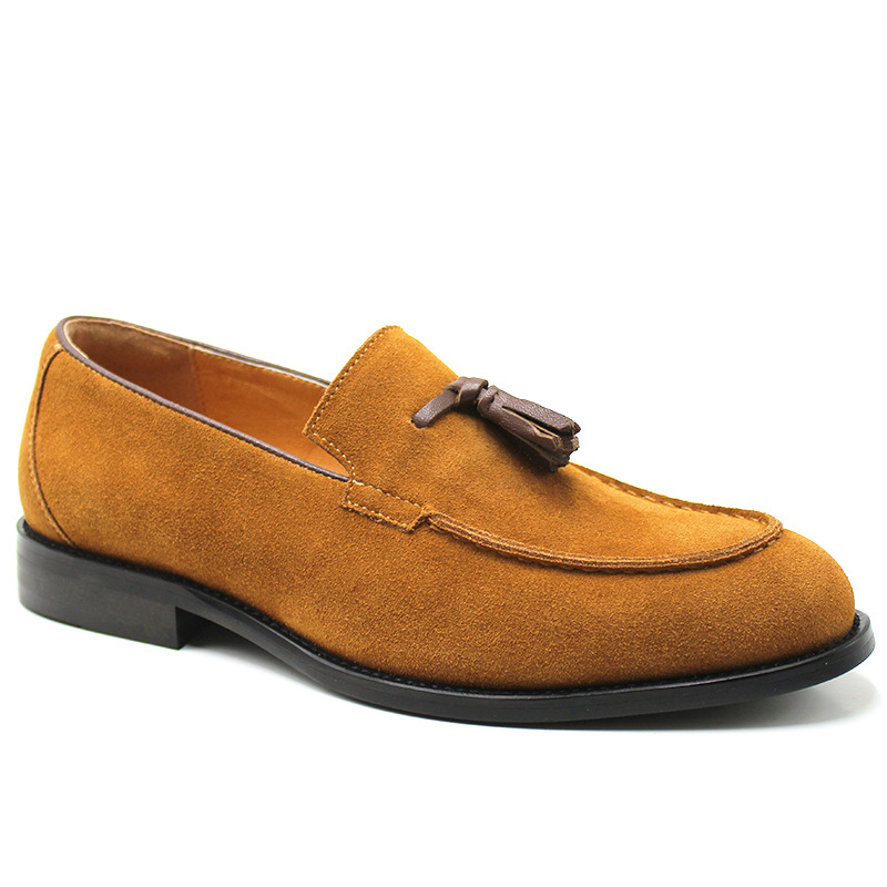 Summer tassel casual men's leather shoes slip-on British style slip-on frosted business loafers men's shoes fashion