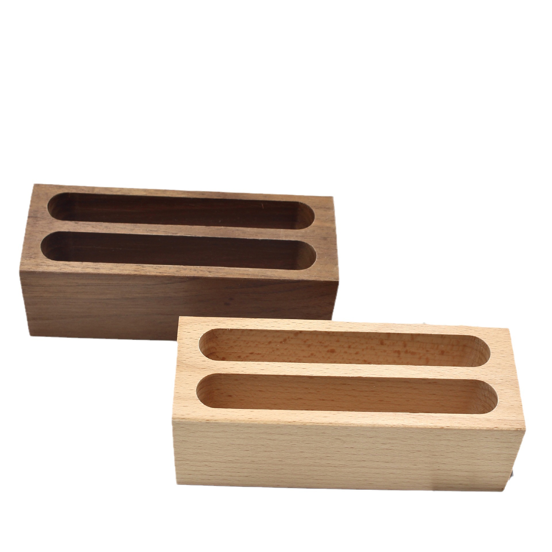 Solid wood business card case pen holder business card base business card holder one two three logo advertising business card holder batch