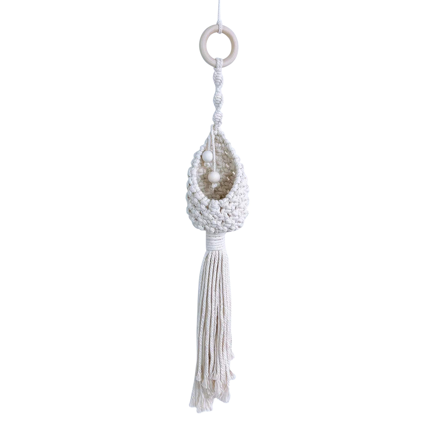ins Nordic Bohemian Tapestry Net Bag Air Pineapple Flower Basket Home Decoration Cotton Rope Tassel Hanging Basket
