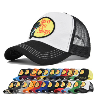 Cross-border embroidery baseball cap Bass weaving cap mesh cap curved eaves sun hat summer cap sun hat